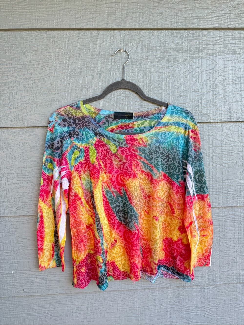 Katina Marie made in USA S colorful abstract print tunic top